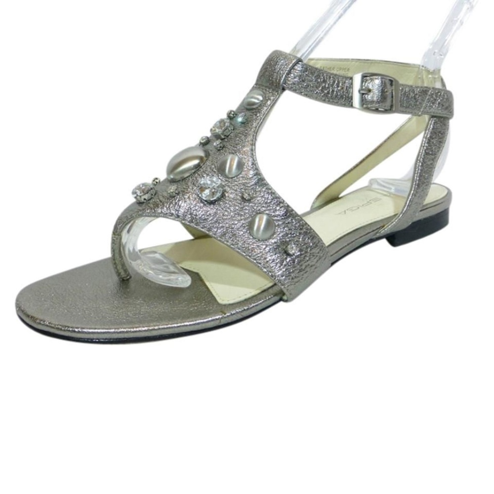 NEW Via Spiga T-Strap Leather Sandals